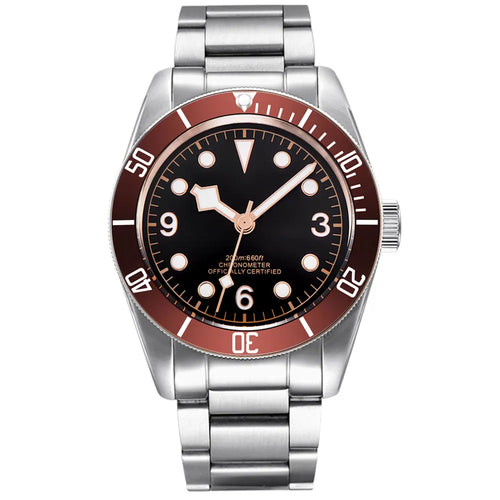 41MM Custom Name NH35A / Miyota 8215 Personalized Men's Automatic Watch Black Dial · Sapphire Crystal · 20ATM · Name & Logo E